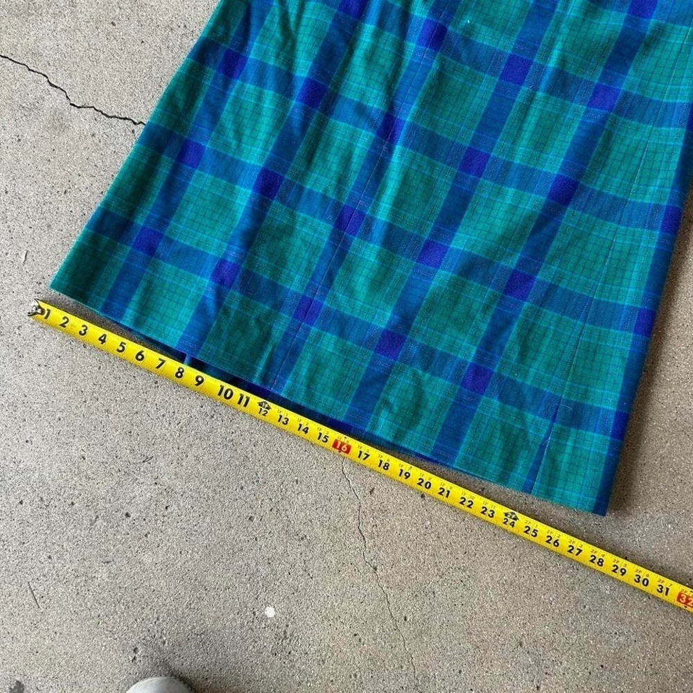 Vintage women's Pendleton 100% virgin wool plaid long multicolor skirt - Picture 6 of 6